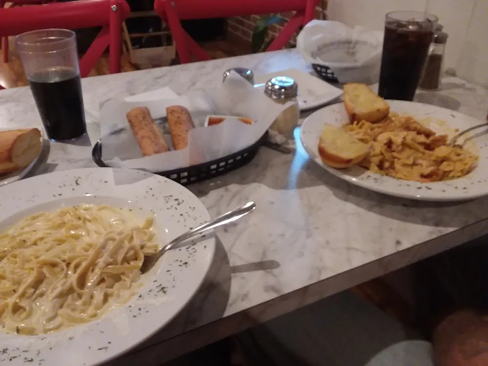 Fettuccine Alfredo and Cajun Chicken Pasta