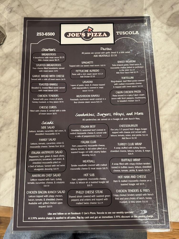 Joe's Pizza Menu image 3